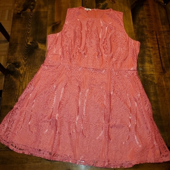 Maurices coral sleeveless lace dress Size 24 NEW - Picture 4 of 15
